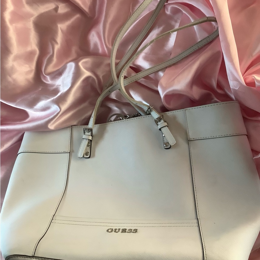 GUESS White Tote Bag